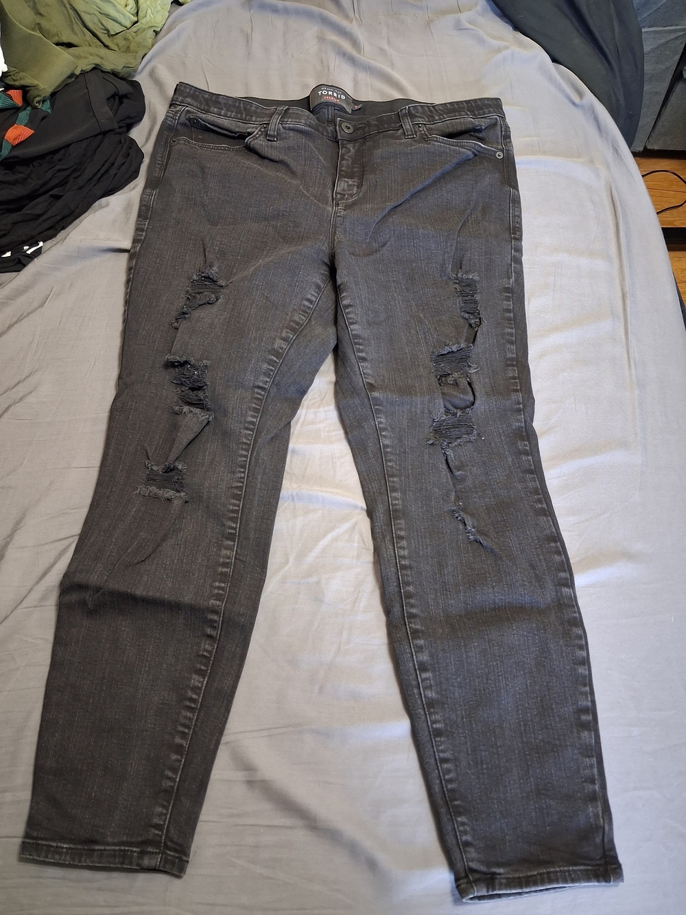 Torrid Distressed Black Sky High Skinny Jeans
